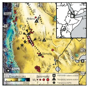 Map of earthquakes April-August 2006