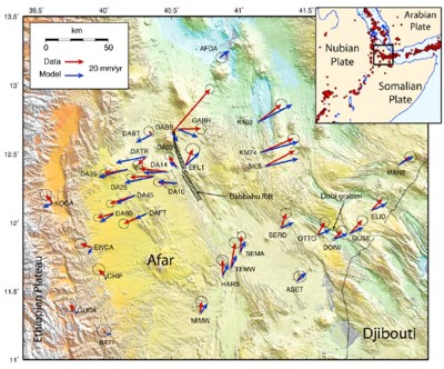 Relief map of northern Afar