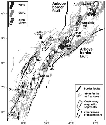 Map of the Main Ethiopian rift